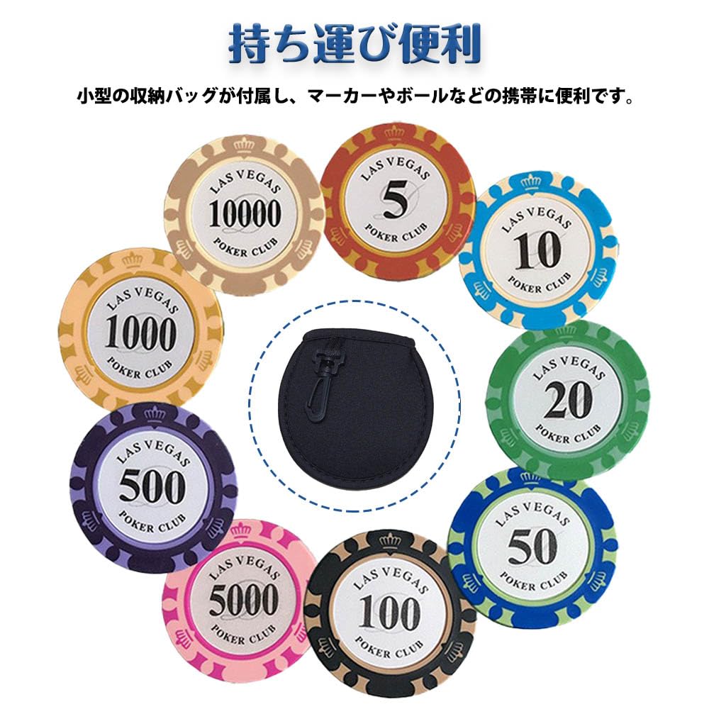 CHANJIF Golfballmarker 13-teiliges Set Magnetisches Casino-Chip-Design