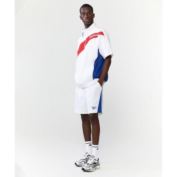 Reebok Stand Collar Color Block Short Sleeve Windbreaker Unisex Jackets White REJU4EA51WT