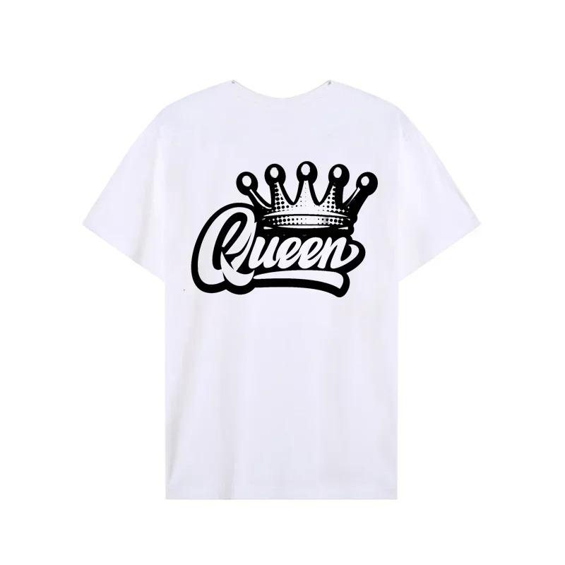 Белая оверсайз футболка с коротким рукавом и ретро-принтом логотипа группы Queen с короной 4XL