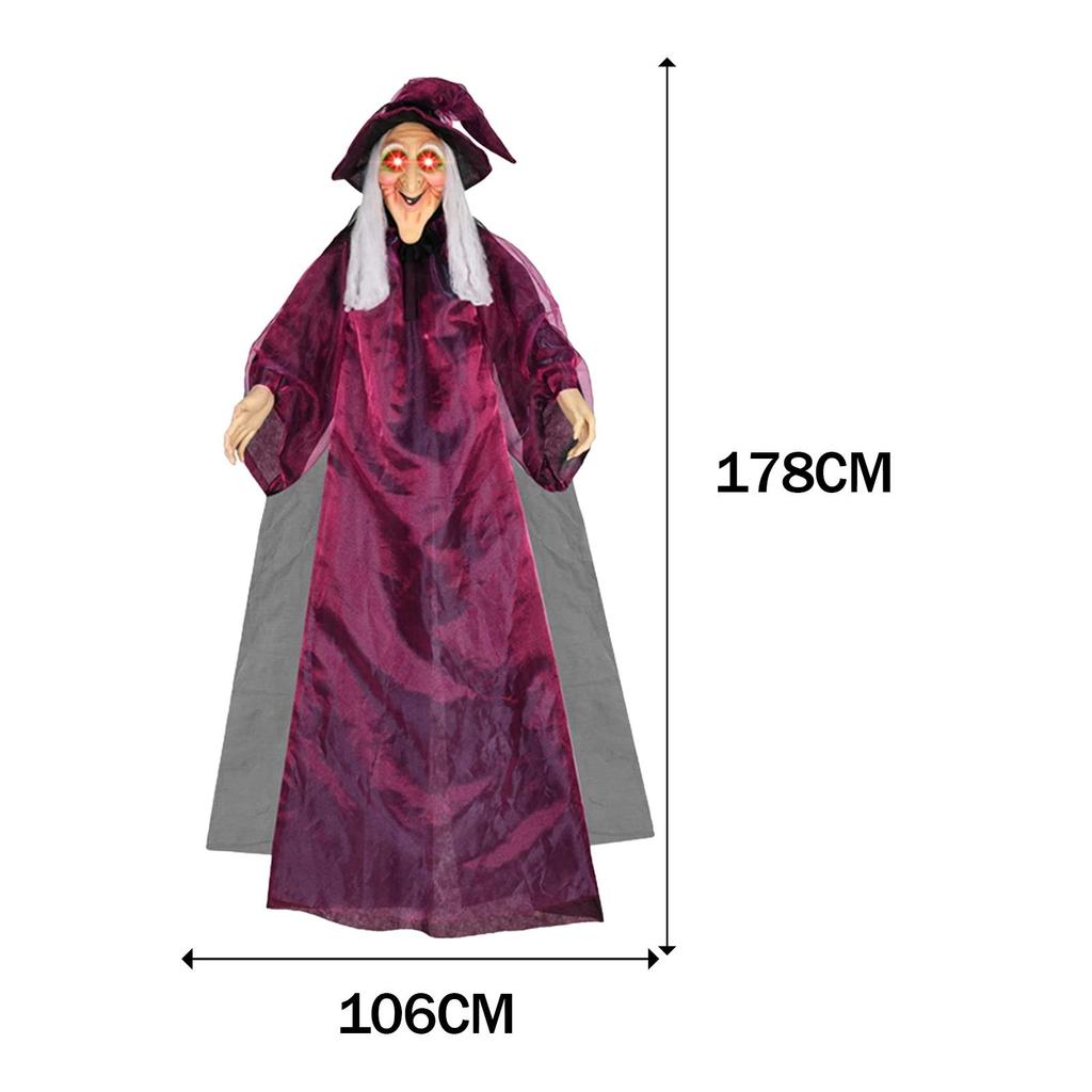 Halloween Decor Hanging Animated Witch House Prop Decoration Height 178cm Sturdy