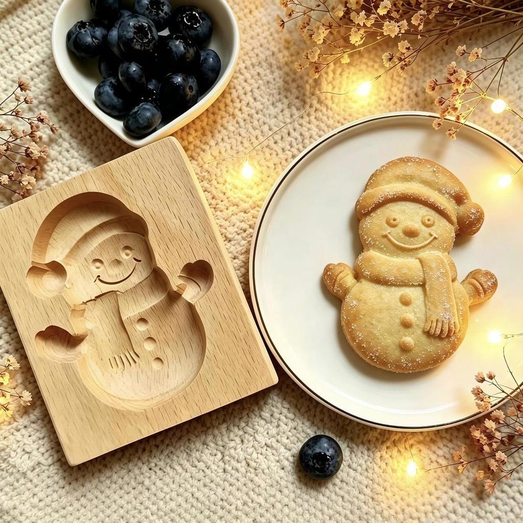 Wooden Gingerbread and Shortbread Cookie Mold Cutter