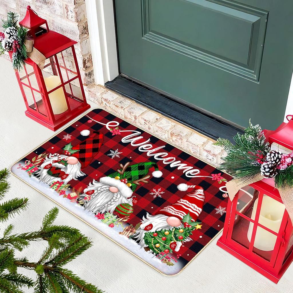 2024 New Christmas Welcome Mat Christmas Dwarf Area Rug Festive Atmosphere Home Decor Indoor Outdoor Entrance Mat