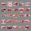 50 Fire Truck Graffiti Stickers Cartoon Children's Stickers DIY Skateboard Luggage Stickers Waterproof
