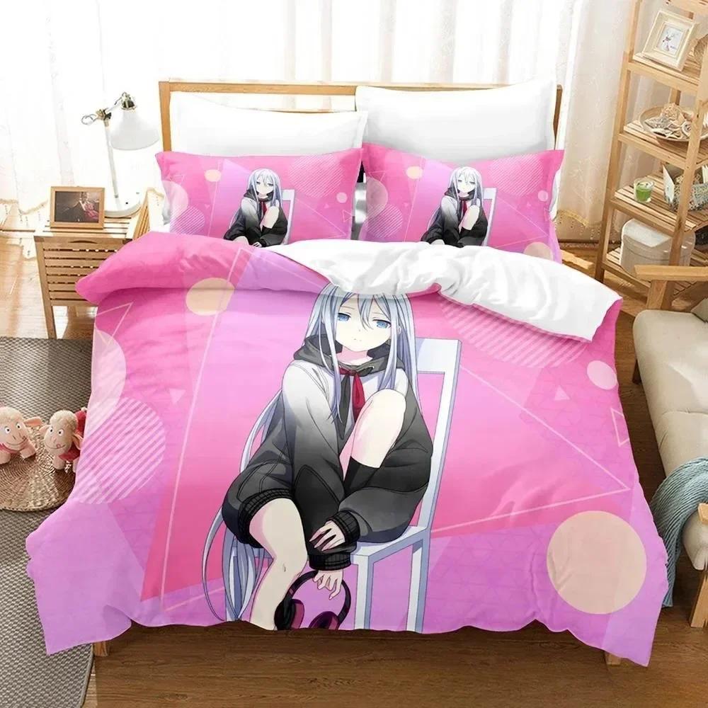 Comforter 3D Anime Kawaii Girls Yoisaki Kanade Bedding Set Printed With Bed Soft Queen King Size Bedclothes Home