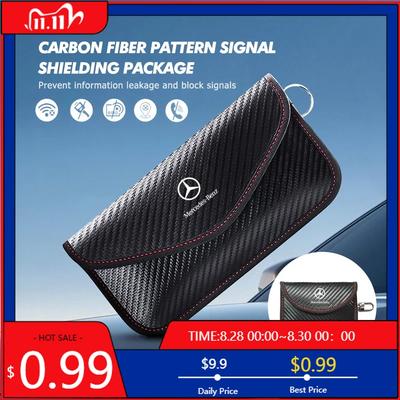 Car RFID Signal Blocking Key Fob Protector Anti-Theft Pouch For Mercedes Benz CLK GLC W212 C200 C300 W203 W204 W205 W169 W176