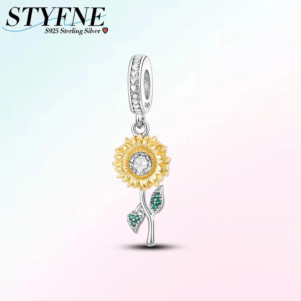 Fit Charms For Original Bracelets Diy Rose Daisy Tulip Charm Beads 100% Copper Jewelry Making Necklace For Women Gift