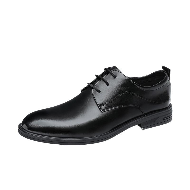 Red Dragonfly Men's Genuine Leather Derby Shoes - Formal British Style for Business and Civil Servants.