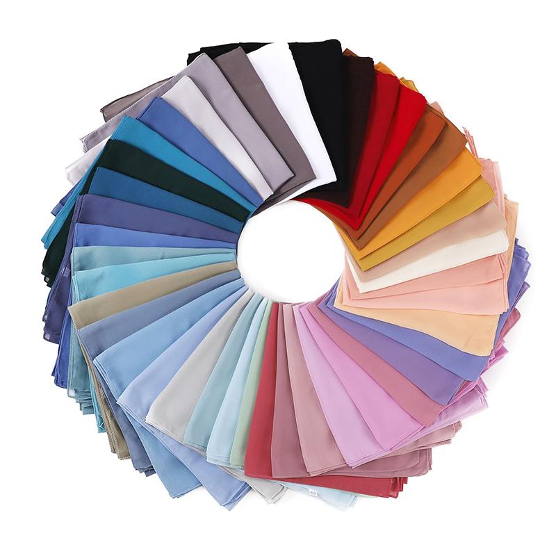 Muslim Chiffon Hijab Scarf for Women Big Solid Color Head Wrap for Women Hijabs Scarves Ladies Muslim Veil Jersey Hijabs Turban