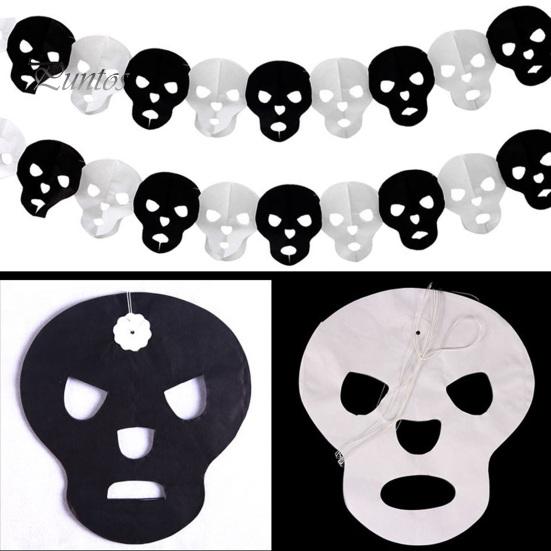 High-quality Halloween Banner 5 Pcs 10FT Banner, Spooky Spider Bat Skull Ghost Festive Celebration Pumpkin Hanging Bunting Garland for Party,