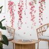 Beautiful Vine Pink Flower Wall Stickers for Living Room Bedroom Wall Decor Girl Room Decoration Children's Wall Decal Wallpaper