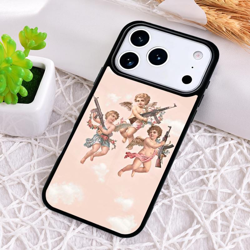 Cartoon Angel Baby Printing Phone Case for iPhone 17 Air 16 15 11 12 14 13 Pro Max Shockproof Cover