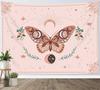 Moth Tapestry Boho Mushroom Hippie Tapestry Vintage Floral Plant Moon Phase Small Tapestries Wall Hanging for Dorm Room Decor