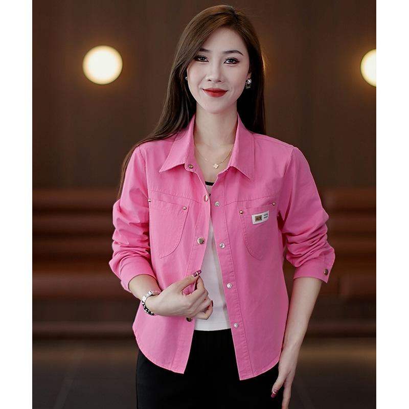 Modisches Denimhemd Damen Herbst Neu Locker Gewaschenes Baumwollhemd Ausländisch Altersreduzierend Vielseitige Strickjackenjacke
