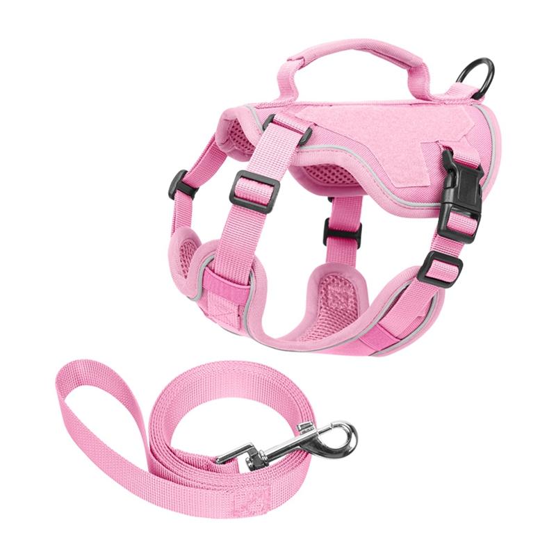 Outdoor Small to Medium Dog Harness and Leash Reflective Vest Style Dog Tactical Harness XXS