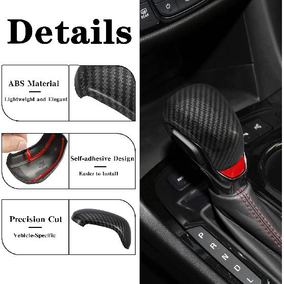 TOMALL Car Gear Shift Knob Cover Compatible with Chevy Colorado Crew Cab Equinox Malibu Shifter Panel Trim for Trax Blazer Trailblazer Gear Lever