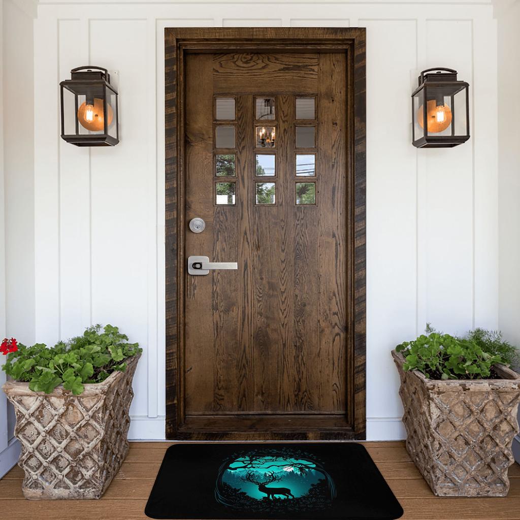 Dark Forest Deer Doormat Anti-Slip Kitchen Bath Mat Toilet Floor Door Entrance Carpet Rug