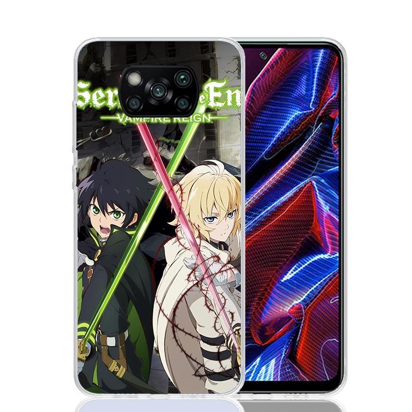 Seraph Of The End Case Phone Cover for Xiaomi Redmi Note 10 9 9S 8 8T 7 5 Pro Mi 12T 11T 10T 9T 12 11 Lite A3 A2 Trend Fundas Mi