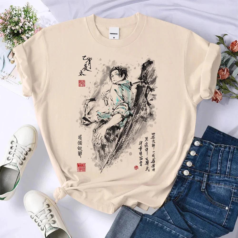 

Jujutsu Kaisen Gojo Satoru Top Women Streetwear Tshirt Female Anime 2000s Designer Clothing Hip Hop Tops Casual Female Clothing 3XL