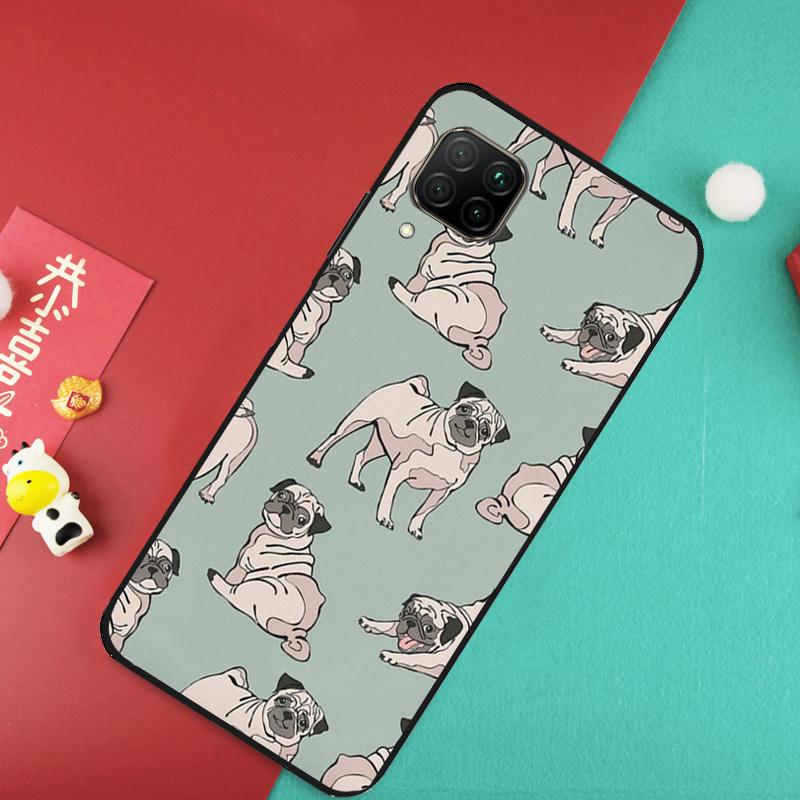 Süßer Mops Hund Für Huawei Nova 12S 9 10 SE 7i 8i 11i 12i Y60 Y61 Y70 Y72 Y73 Y90 Y91 P20 P30 P40 Lite Hülle