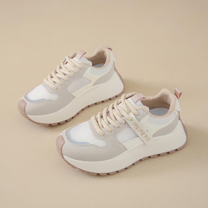 Platform Dad Shoes Women's 2025 New Summer Mesh Casual Running Shoes Korean Version Height-increasing Breathable Sports Shoes Single Shoes