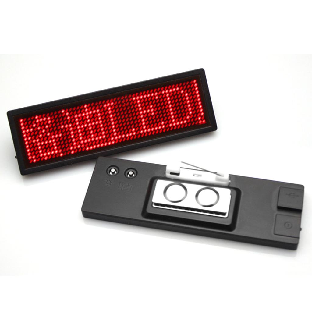 LED Name Tag for Business Rechargeable LED Card Screen for Bar Hotel Party Supermarket School and Restaurant 4 Colors