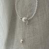Irregular pearl ball pendant necklace niche retro temperament collarbone chain light luxury versatile fashion jewelry