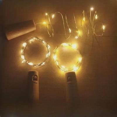LED Wine Cork Bottle Lamp - Multicolor Button Battery Christmas Decoration