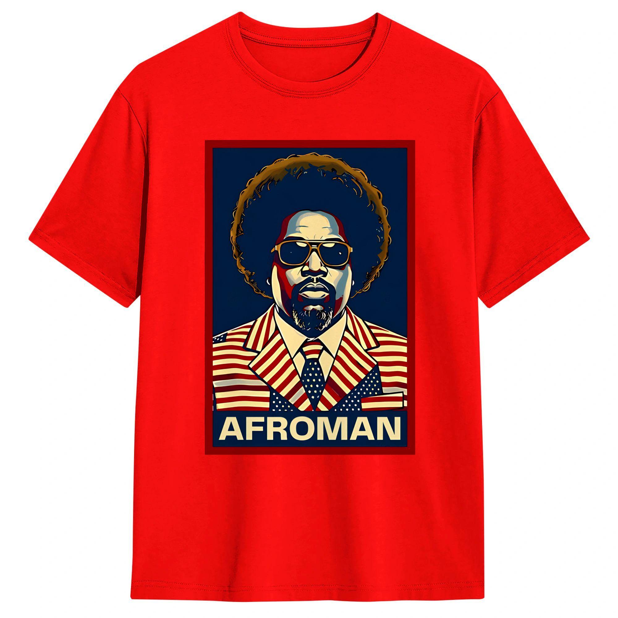 Afroman Funny Hiphop T Shirts for Men Pure Cotton Humorous TShirts Crewneck Tees Short Sleeve Clothing Adult S