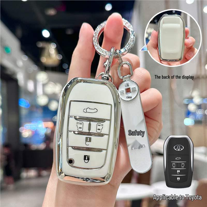 Silver Edge Key Case for Toyota Models: Corolla, RAV4, Camry, Vios, Highlander