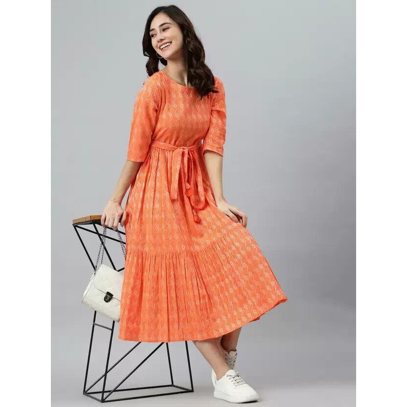 Kobiety Ubrania Imprezowe Dopasowana i Rozkloszowana Sukienka Kurta Top Tunika Mieszanka Bawełny Kurta Kurti VAF-521