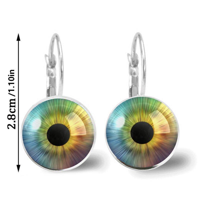 Helle Farbe Glas Cabochon Evil Eye Ohrstecker Modeschmuck Trendy Tier Auge Frauen Charms Französisch Ohrring