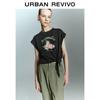 UR2026 Women's Fruit Print Tie-up Short Sleeve T-shirt