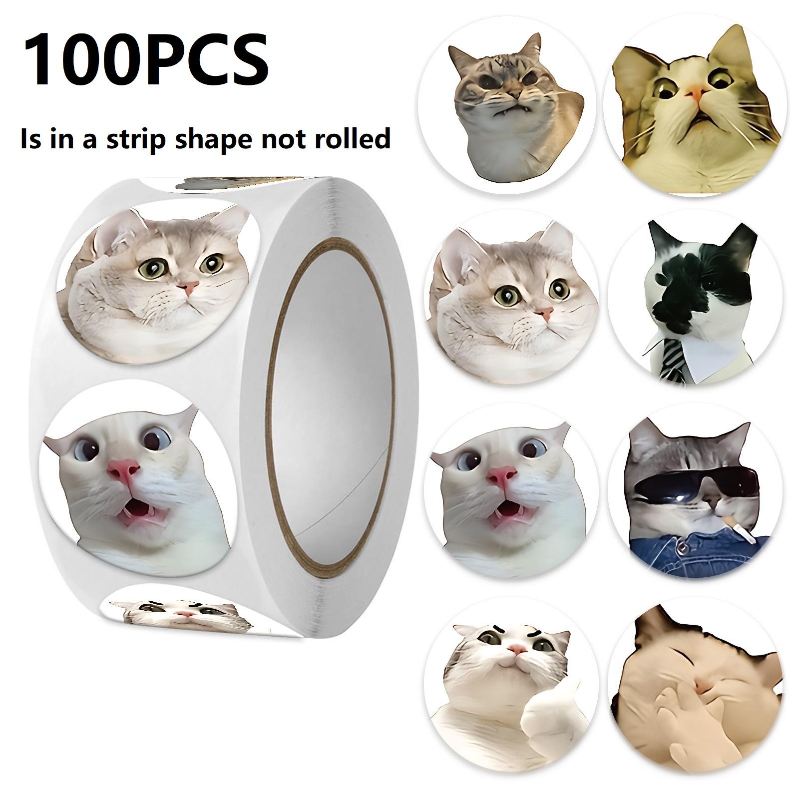 

100-500PCS Funny Stickers Cat Cartoon Roll Stickers Animal Packaging Stickers Photocard decor Pack Lables