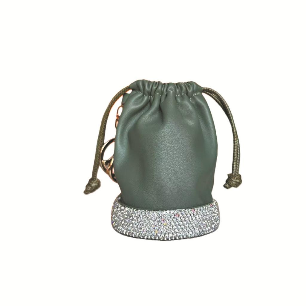 Japanese simple portable drawstring bucket bag women's lightweight portable bucket bag casual nylon change bag small bag pendant