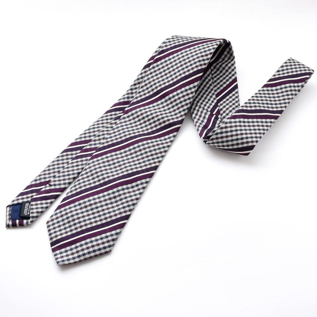 MICHIKO LONDON Brand Made In Italian Silk Jacquard Plaid Regular Size [MICHIKO LONDON] Necktie, Japan, Fabric, Weave, Pattern, Stripe, Business,
