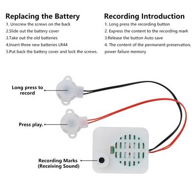 Dual Button Recorder One Record One Play 60 Second Recorder Plush Toy Voice Message Recorder Voice Box Recordable Sound Module