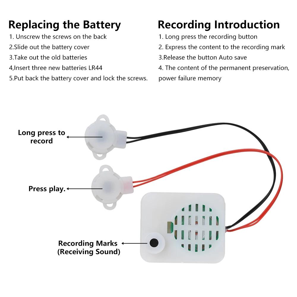 Dual Button Recorder One Record One Play 60 Second Recorder Plush Toy Voice Message Recorder Voice Box Recordable Sound Module