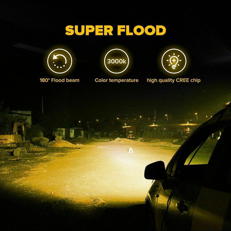 NEW-2X 5 Inch 72W LED Work Lights Waterproof Off Road Pod Fog Lights Yellow Lamps for Trucks ATV UTV Polaris Boat Golf Cart