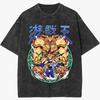 Yu-Gi-Oh Yugi Muto & Exodia Washed T-Shirt, Forbidden One Anime Print, Retro Oversized Cotton Streetwear Tee For Fans Men Women