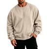 Men's Plus Size Neck Long Sleeve Sweatshirt - Casual Loose Fit Pullover Top for Fall and Winter