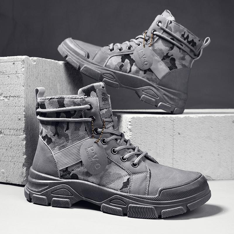 Herren High Top Stiefel Herbst Winter Herrenschuhe Arbeitssicherheit Sneaker Winter Outdoor Casual Sport Sneaker Männliche Stiefeletten