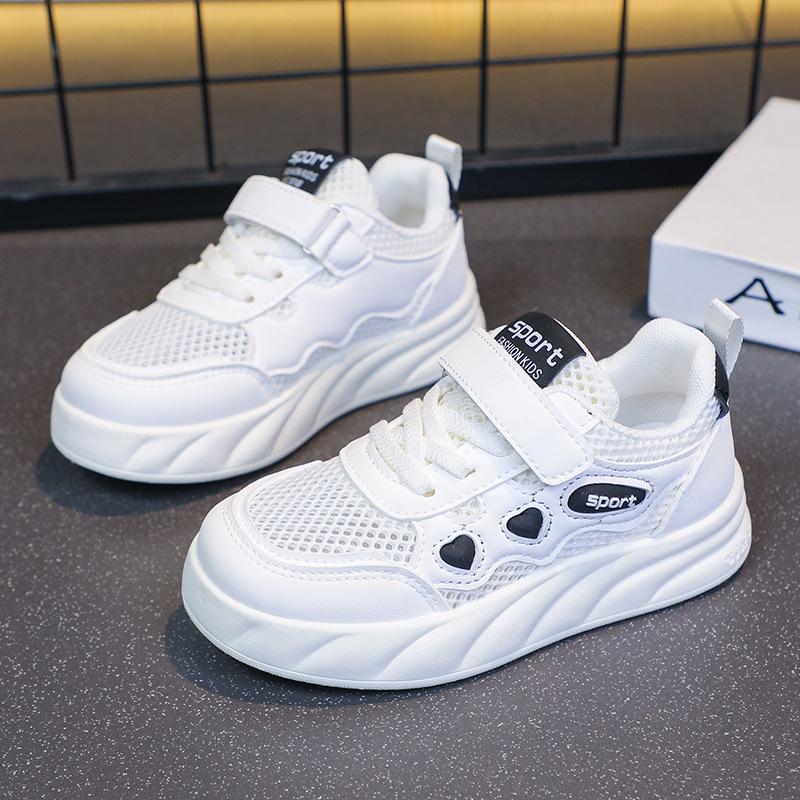 Children's board shoes 2025 spring new soft-soled versatile casual boys sports shoes student school girls white shoes