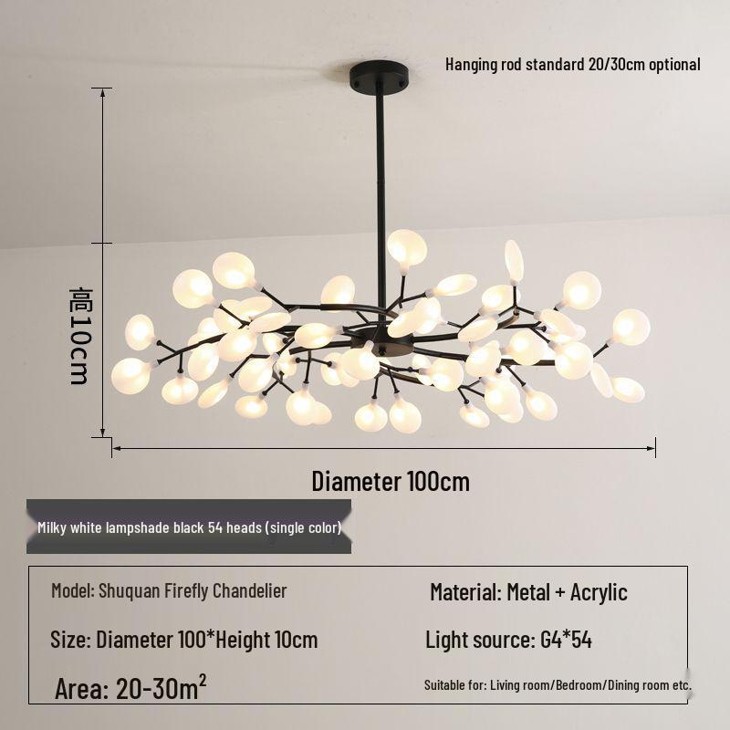Nordic Firefly Chandelier: Minimalist Creative Lighting for Dining, Bedroom & Living Spaces