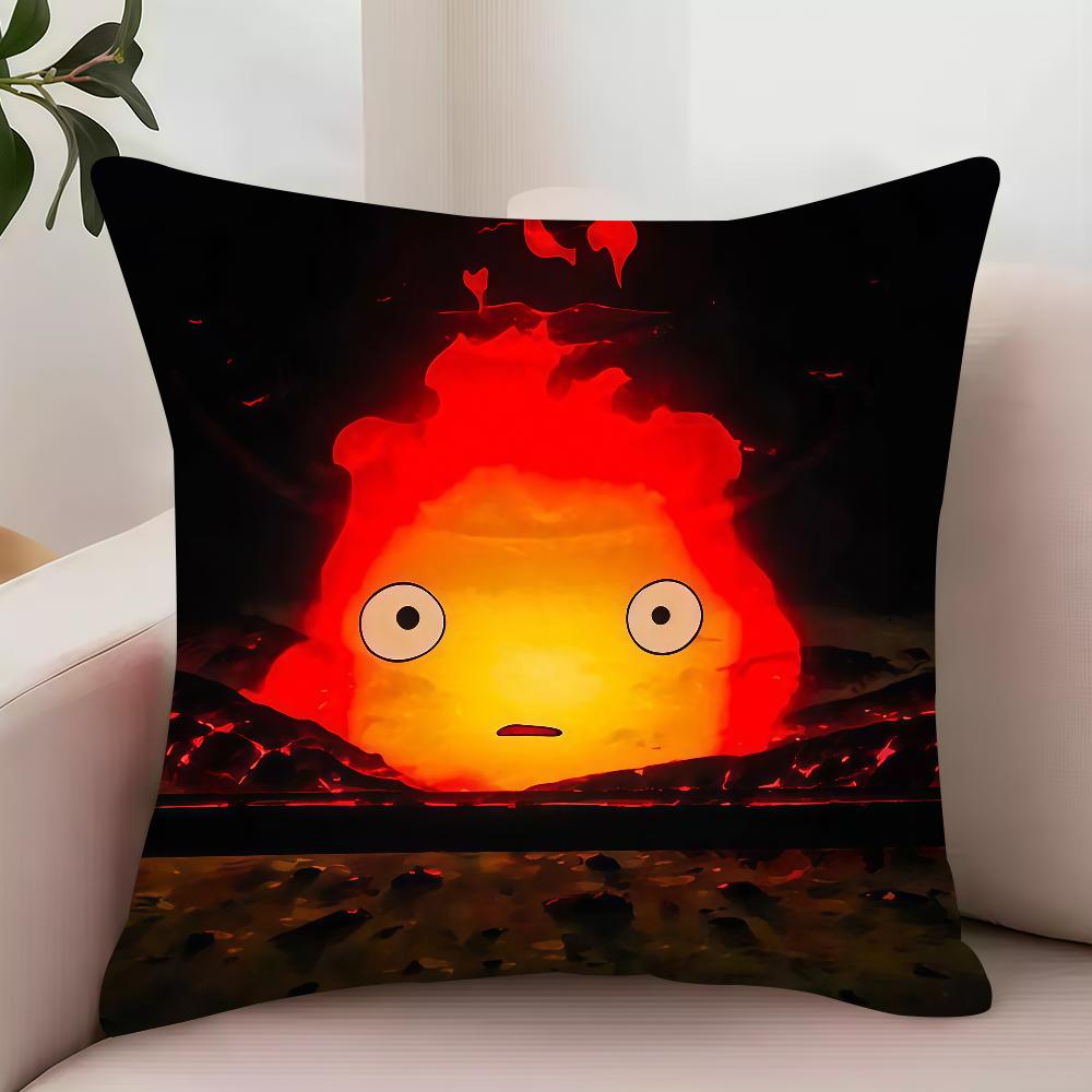 

Аніме Замок Хаула Мила Рухома Наволочка Декор Захисні Чохли Зручні М які Для Дивана Вітальні Домашнього Офісу 12x12Inch