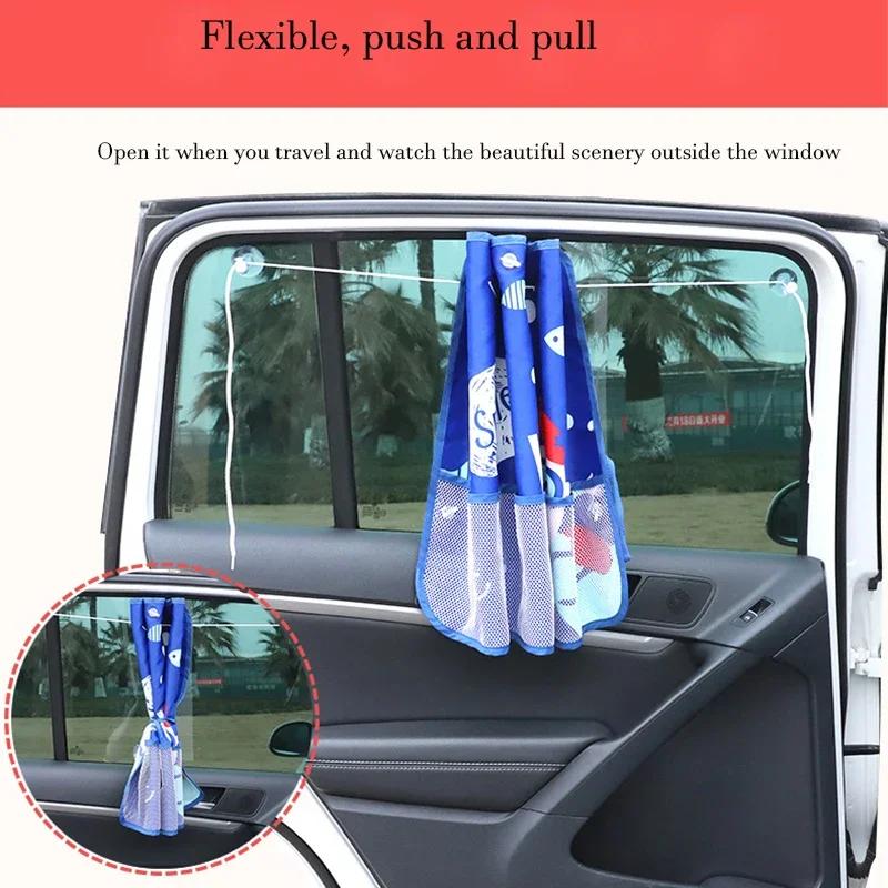 Car Sun Shade UV Protection Curtain Side Window Adjustable Car Styling Auto Windows Sunshade Summer Protection Car Curtains
