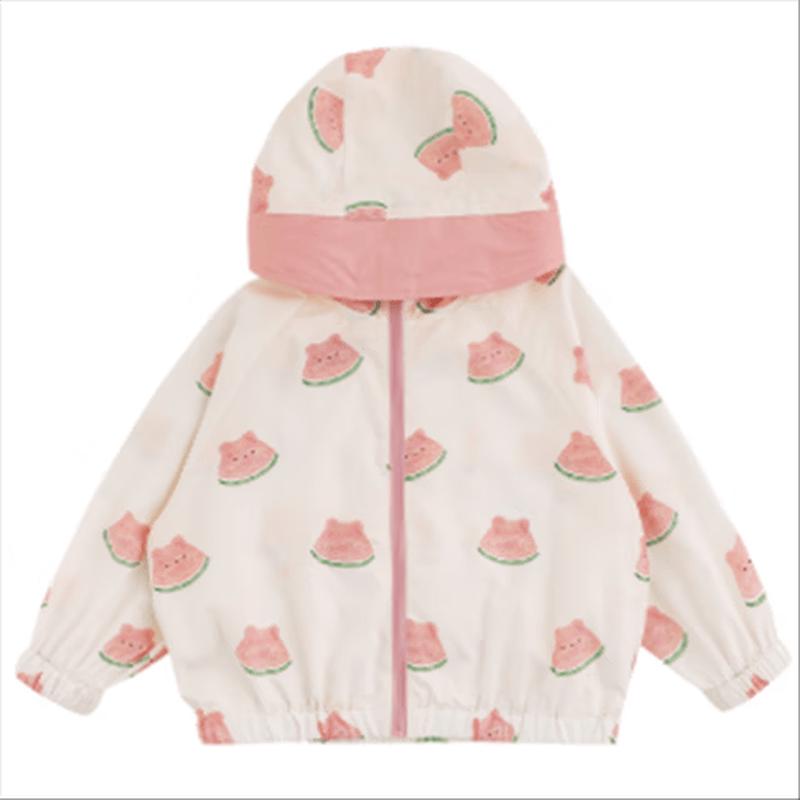 YouYou Girls  UPF50+ Sun Protection Fruit Print Hooded Jacket 100 cm