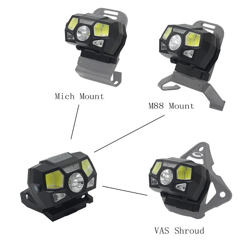 USB Rechargeable Waterproof Tactical Helmet Light - Induction Fishing & Rescue Headlamp
