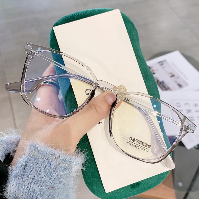 Simple Glasses Frame Women S Metal Tr Hybrid Flat Mirror Anti-Blue Light Finished Optical Frame Mirror Tr2167
