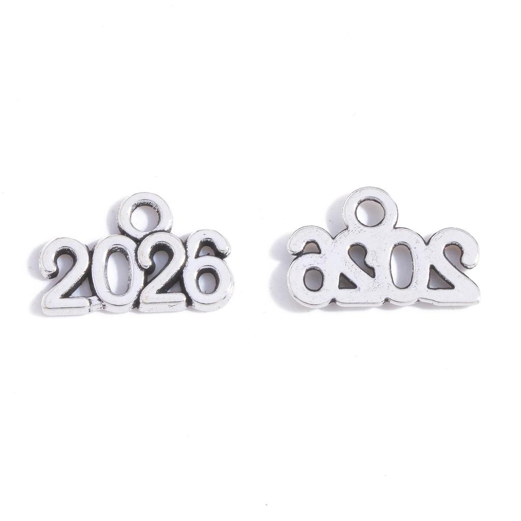 Digital Zinc Alloy Pendant Retro Charm - 14x9mm DIY Jewelry Accessories (2025 & 2026)