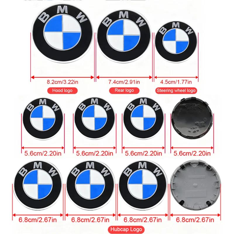7Pcs Steering Wheel Center Sticker Front Rear Car Badge Wheel Hub Center Cover For BMW M X1F48 E12 F22 F87 X3F25 E61 F16 G15
